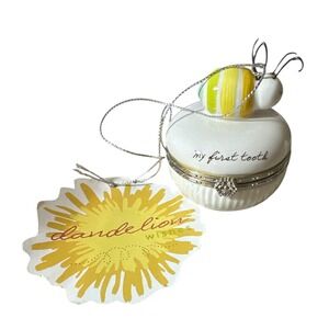 Children's "My First Tooth" Bumble Bee Ceramic Trinket Box Hinged Secure Closure